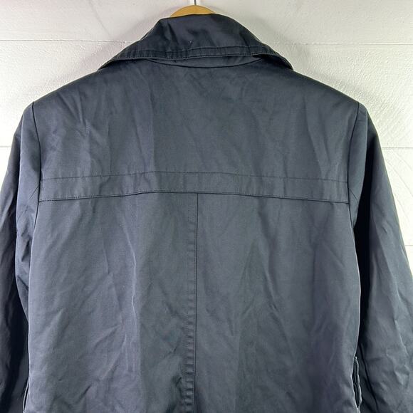 LONDON FOG‎ Black Double Breasted Button Up Trench Coat Jacket Size Small - Picture 3 of 9